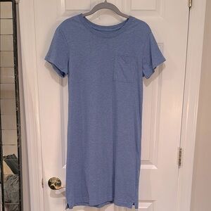 EUC Pact softspun cotton t shirt dress, size XS, light blue.